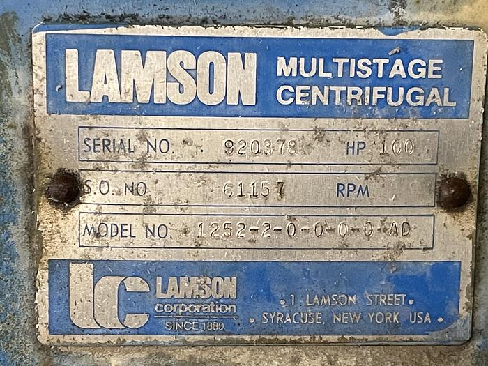 Used Lamson 100 Hp Air Blower