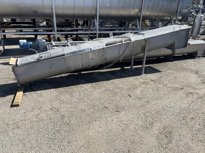 Used 25' KOFAB Incline Stainless Steel Auger Screw Conveyor