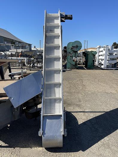 Used Stainless Steel Incline Conveyor 13" Wide x 12' Long