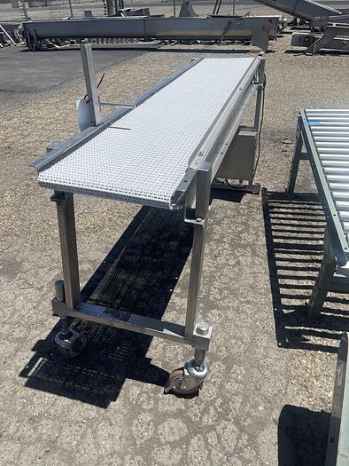 Used 14" Wide x 80" Long Stainless Steel Intra- Lox Flat Belt Conveyor
