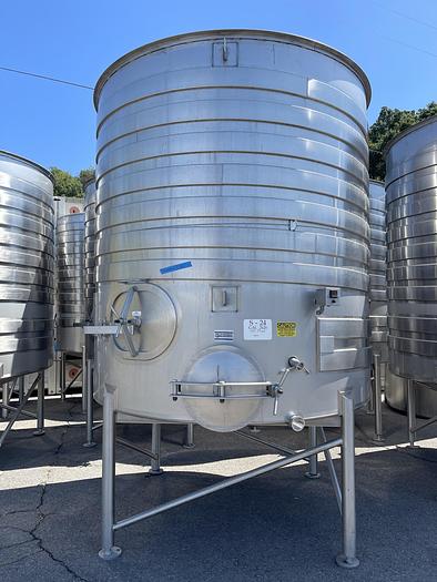 Used 2,626 Gallon Stainless Steel Jacketed White Wine Tanks