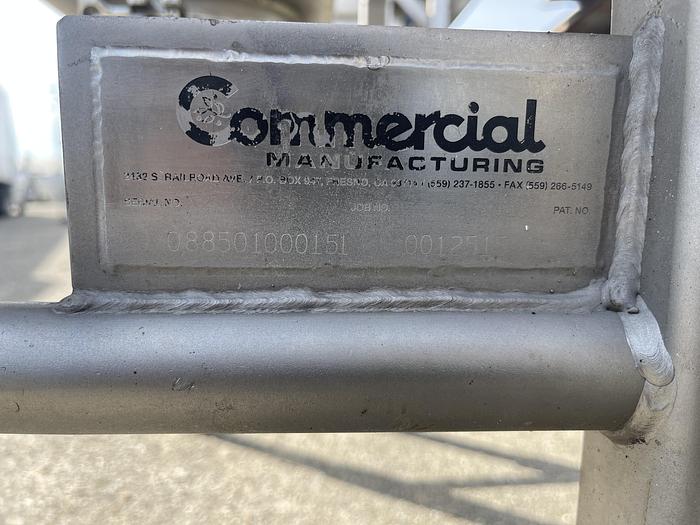 Used 34" Commercial Mfg. Stationary Wastewater Screen