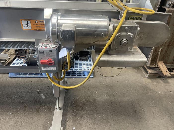 Used 12" Wide x 10' Long Stainless Steel Intra- Lox Flat Belt Conveyor