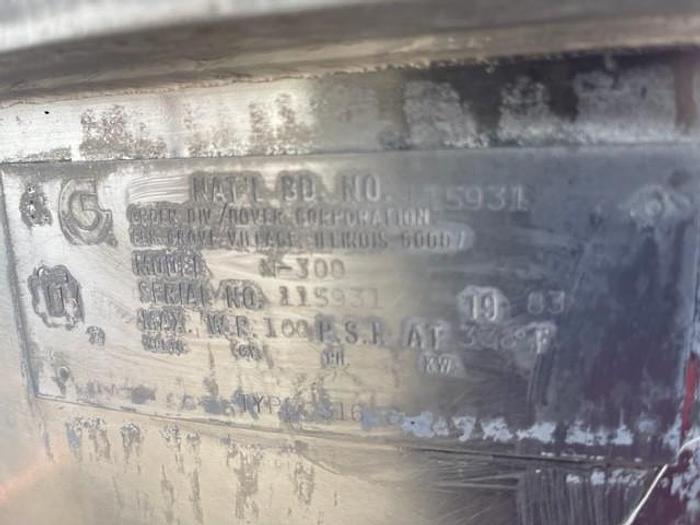 Used Groen 300 Gallon Type 316 Stainless Steel Jacketed Steam Mix Kettle with Scrape Surface Agitation