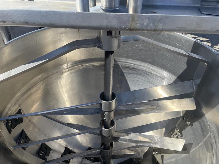 Used Groen 150 Gallon Stainless Steel Jacketed Mix Kettle With Dual Motion Agitation