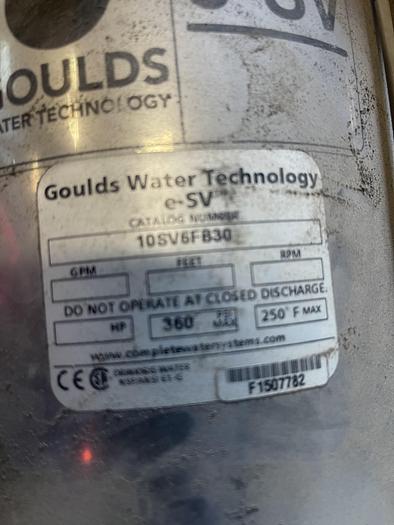 Used Goulds Vertical Multi Stage Pump