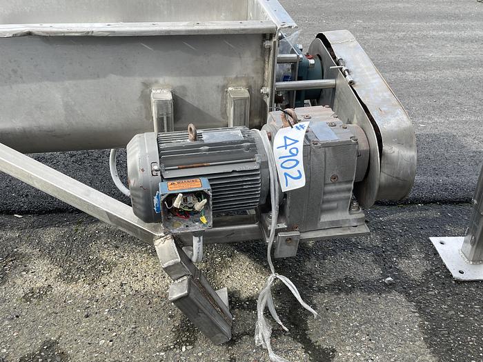 Used 21' Long x 14" Diameter Auger Screw Conveyor