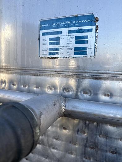 Used 12,100 Gallon Mueller Vertical Stainless Steel Wine Tank