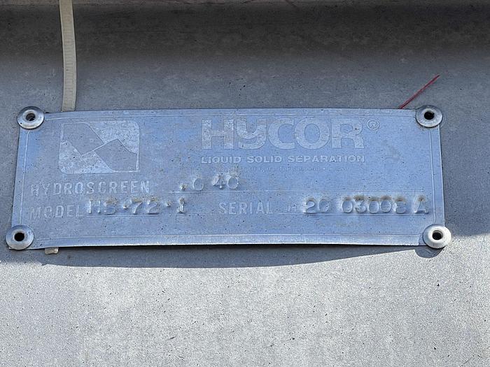 Used HYCOR 60" x 72" x 72"Stainless Steel Wastewater Stationary Screen