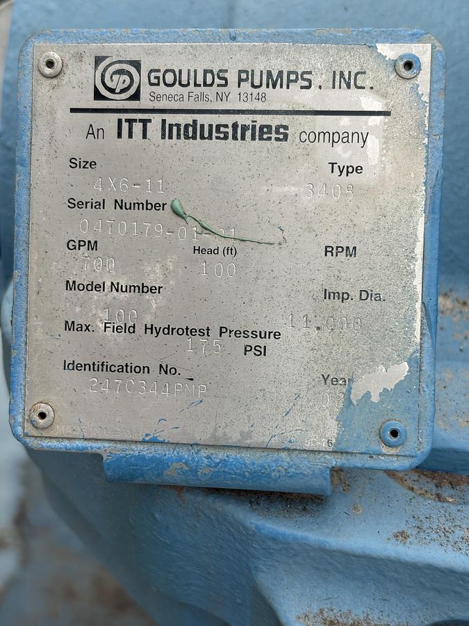 Used Goulds 6'' x 4'' Split Case Pump