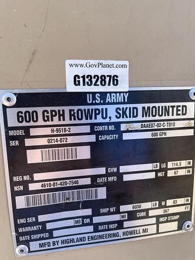 Used Water Purification Unit RO