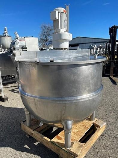Used Groen 300 Gallon Type 316 Stainless Steel Jacketed Steam Mix Kettle with Scrape Surface Agitation