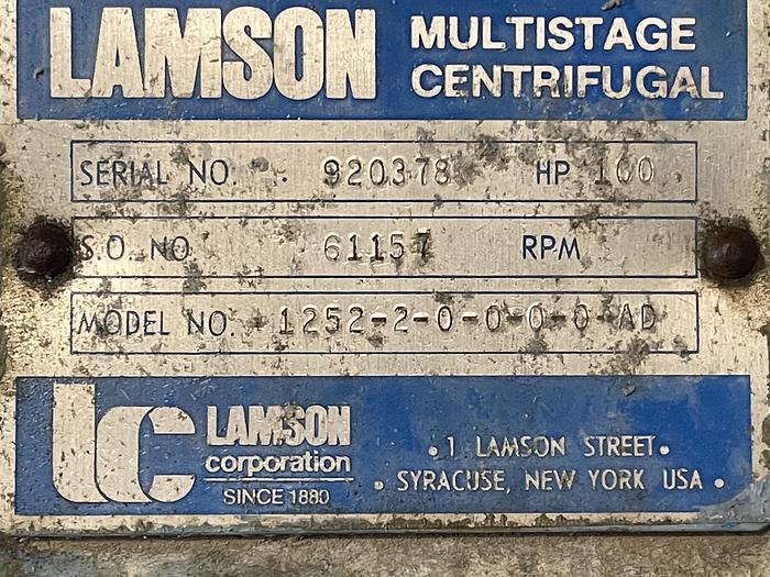Used Lamson 100 Hp Air Blower
