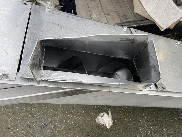 Used 10' Long X 8" Diameter Stainless Steel Incline Auger Screw Conveyor