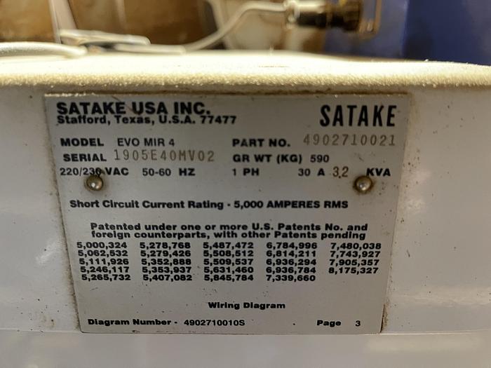 Used Satake Evo MIR 4 Optical Sorter