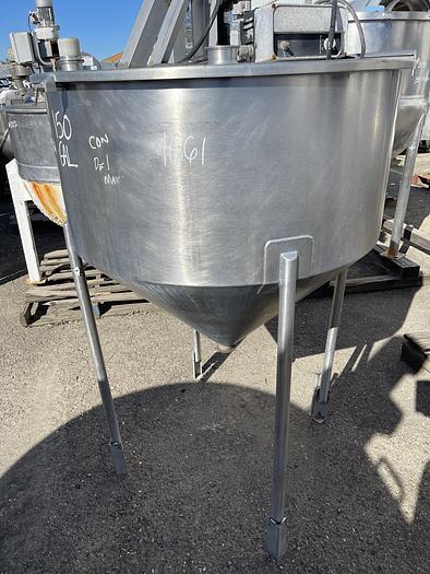 Used 150 Gallon Vertical Stainless Steel Agitated Tank