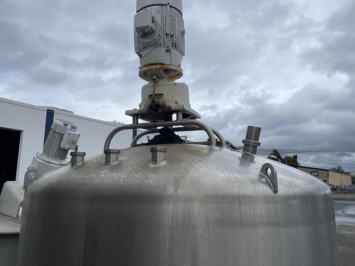 Used Crepaco 800 Gallon Vertical Stainless Steel Mix Tank with Dual Cowles Sawblades Agitation