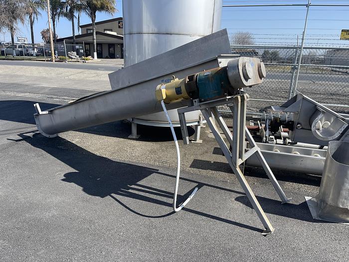 Used 25' KOFAB Incline Stainless Steel Auger Screw Conveyor