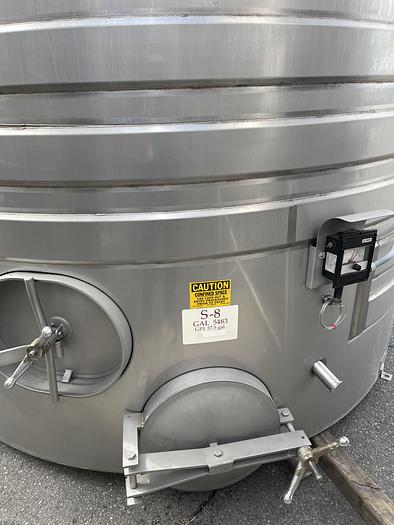 Used 5,483 Gallon Stainless Steel Jacketed White Wine Tanks