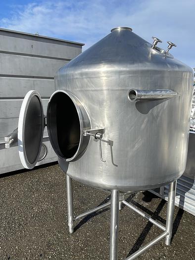 Used 200 Gallon Stainless Steel Cone Top & Bottom Batch Tank