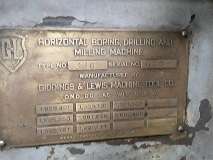 Used Giddings & Lewis 300 Horizontal Mill