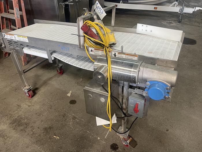 Used 24" Wide x 7' Long Stainless Steel Intra- Lox Flat Belt Conveyor
