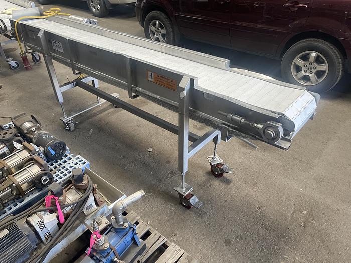 Used 12" Wide x 10' Long Stainless Steel Intra- Lox Flat Belt Conveyor