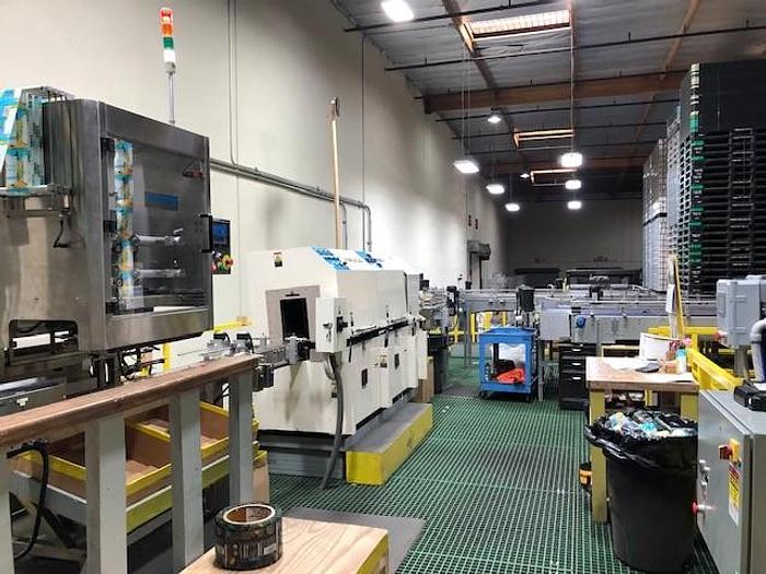 Used Can Sleeving Setup for Depalletizing and Full Auto Repalletizing Cans