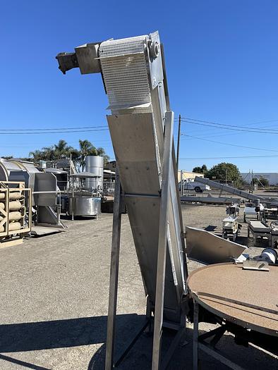 Used Stainless Steel Incline Conveyor 13" Wide x 12' Long