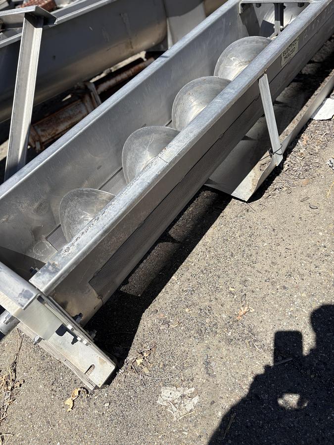 Used 12'' Wide x 10' Long Stainless Steel Screw Conveyor