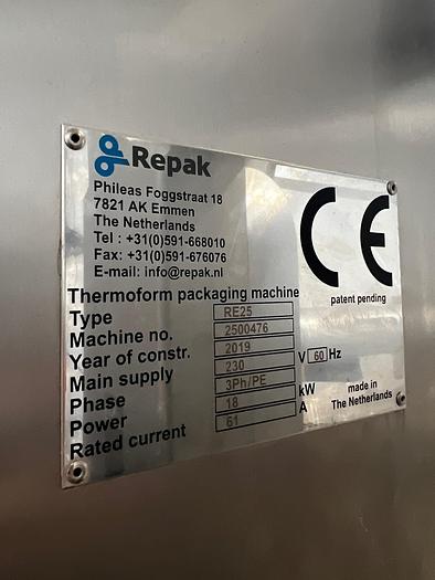 Used Repak Flex-Flex Thermoformer Model RE25