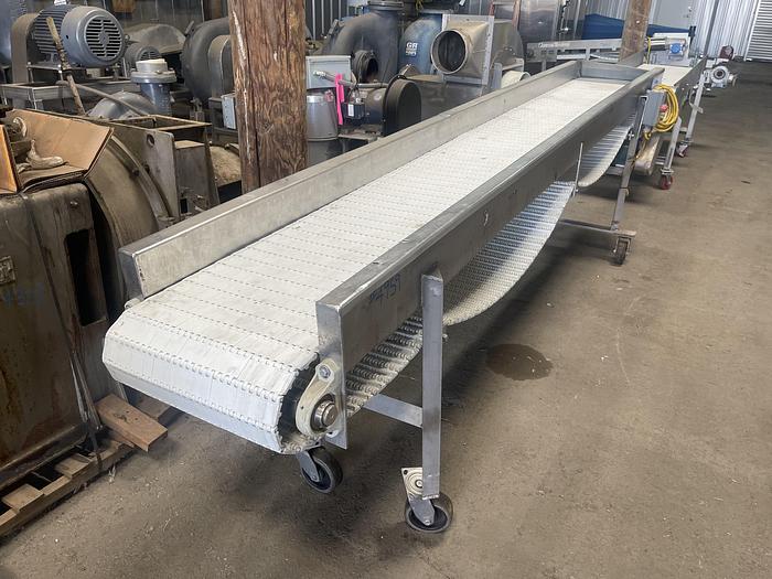 Used 18" Wide x 12' Long Plastic Belt Conveyor