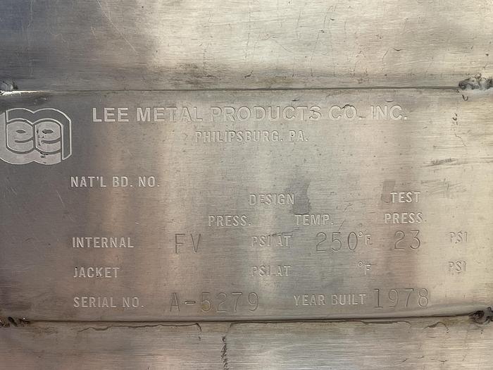 Used LEE 600 Gallon Stainless Steel Deaerator Tank