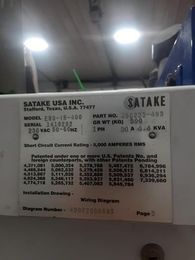 Used Satake Evolution IR-400 Color Sorter