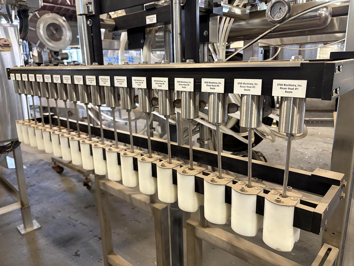 Used Epak 18 Station Stainless Steel Inline Bottle Air Rinser / Cleaner