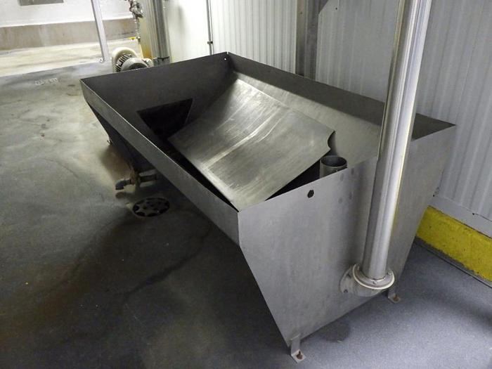 Used Stainless Steel  Flume Hopper 78 in. x 46 in. x 28 in with Cornell Pump and Motor