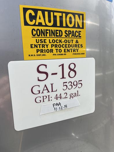 Used 5,395 Gallon Stainless Steel Jacketed White Wine Tanks
