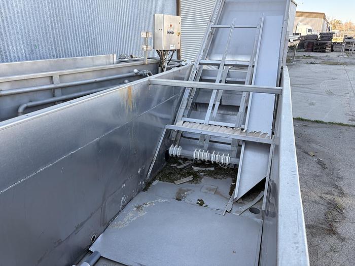 Used Stainless Steel Wash Tank 48" W x 14' L x 45" D