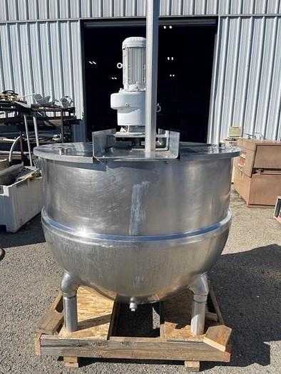 Used Groen 300 Gallon Type 316 Stainless Steel Jacketed Steam Mix Kettle with Scrape Surface Agitation
