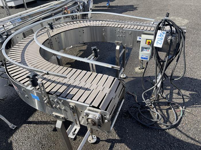 Used Kleenline 180 Degree 12"Wide x 12' Long Plastic Link Belt Conveyor