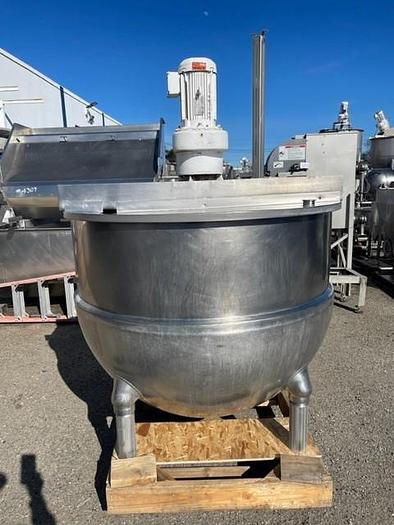 Used Groen 300 Gallon Type 316 Stainless Steel Jacketed Steam Mix Kettle with Scrape Surface Agitation