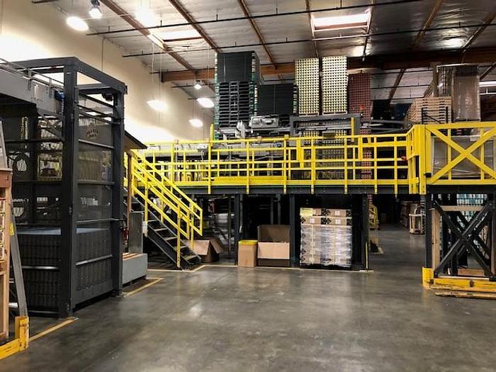 Used Can Sleeving Setup for Depalletizing and Full Auto Repalletizing Cans