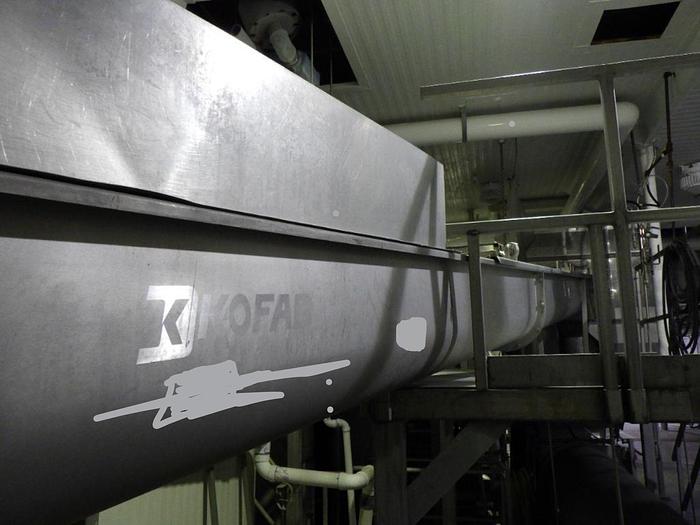 Used 25' KOFAB Incline Stainless Steel Auger Screw Conveyor