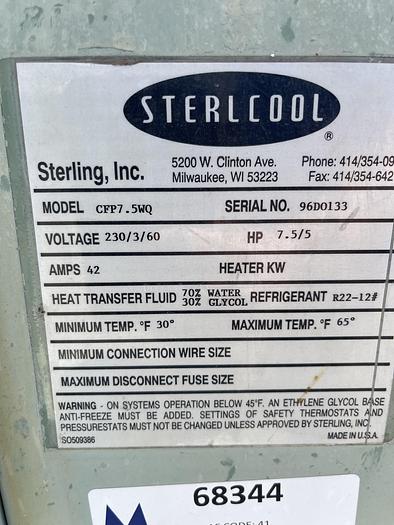 Used Sterlcool Chiller Model CFP7-5WQ