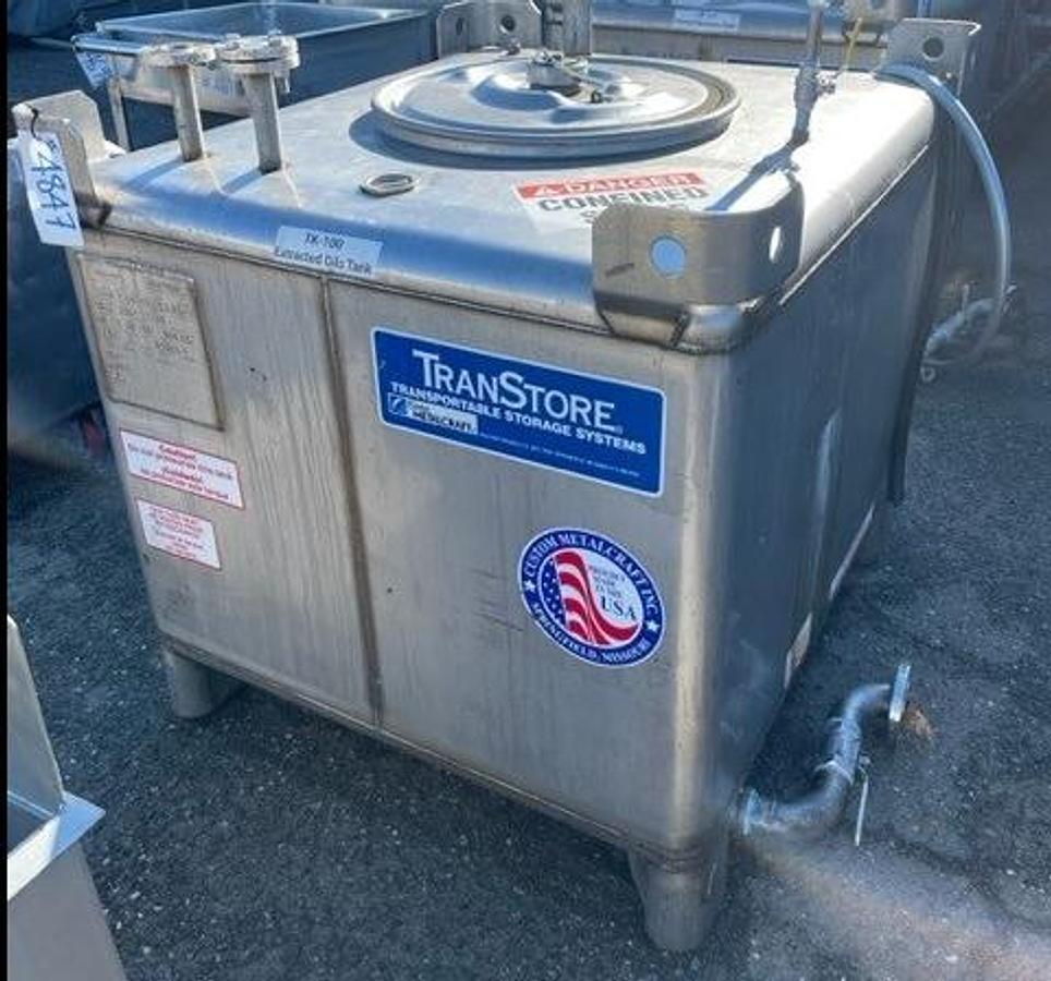 Used Custom Metalcraft 300 Gallon Stainless Steel Tote