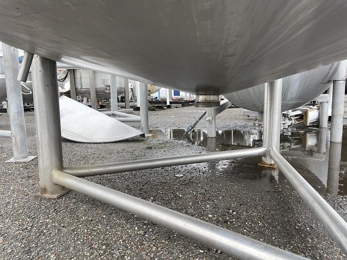 Used Crepaco 800 Gallon Vertical Stainless Steel Mix Tank with Dual Cowles Sawblades Agitation