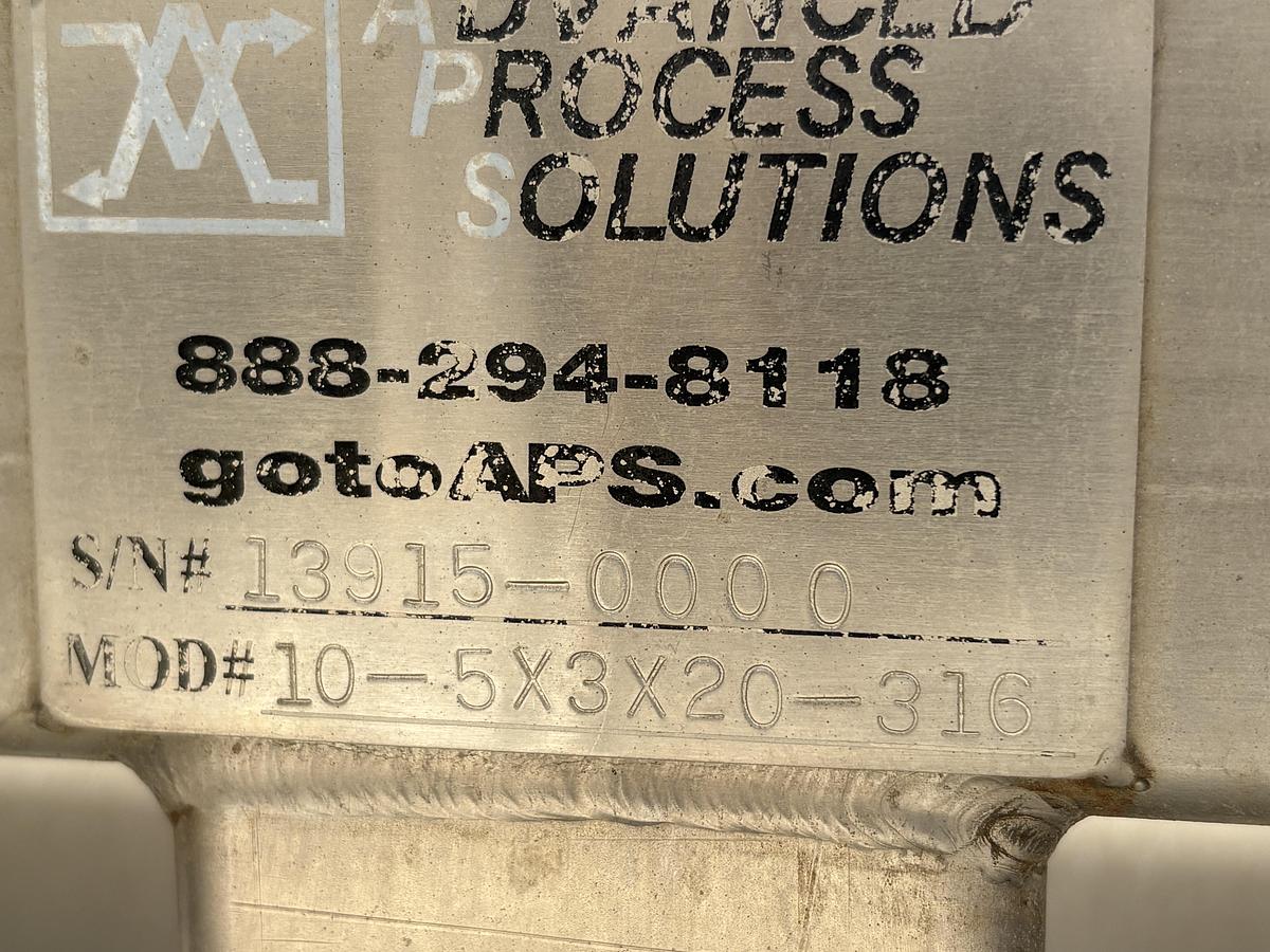 Used Advanced Process Solutions Heat Exchanger APS Tube In Tube