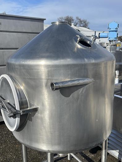 Used 200 Gallon Stainless Steel Cone Top & Bottom Batch Tank