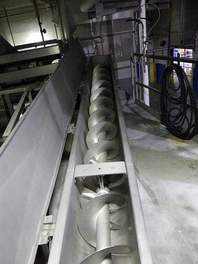 Used 25' KOFAB Incline Stainless Steel Auger Screw Conveyor