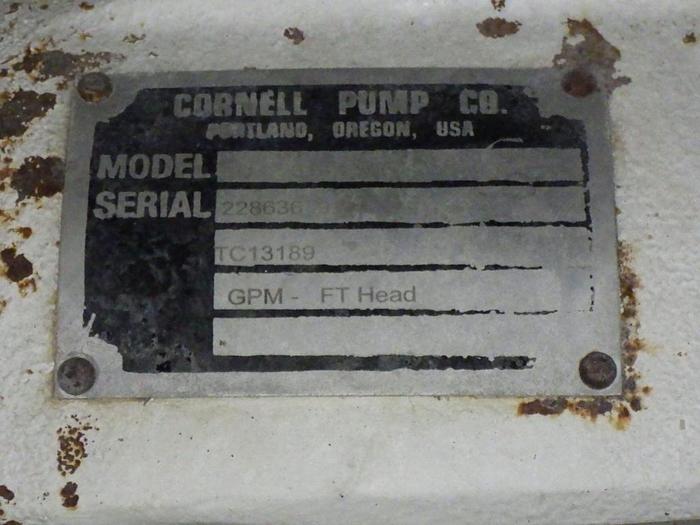 Used Stainless Steel  Flume Hopper 78 in. x 46 in. x 28 in with Cornell Pump and Motor